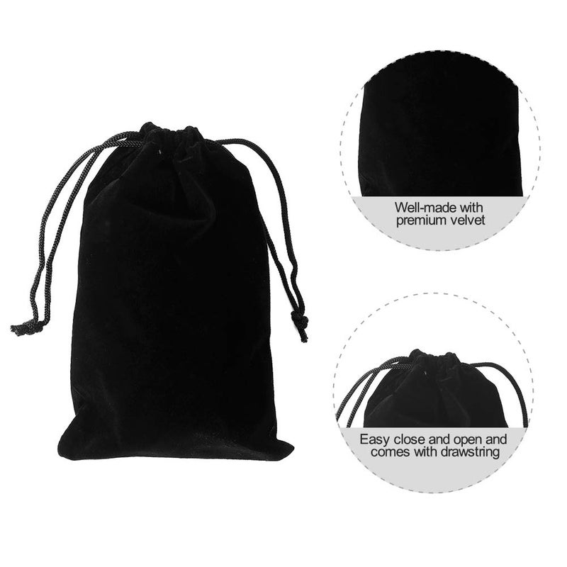 HRX Package 20pcs Velvet Drawstring Bags, 5x7 inches Velvet Pouches for Jewelry Gift Packaging (Black) - Image 3